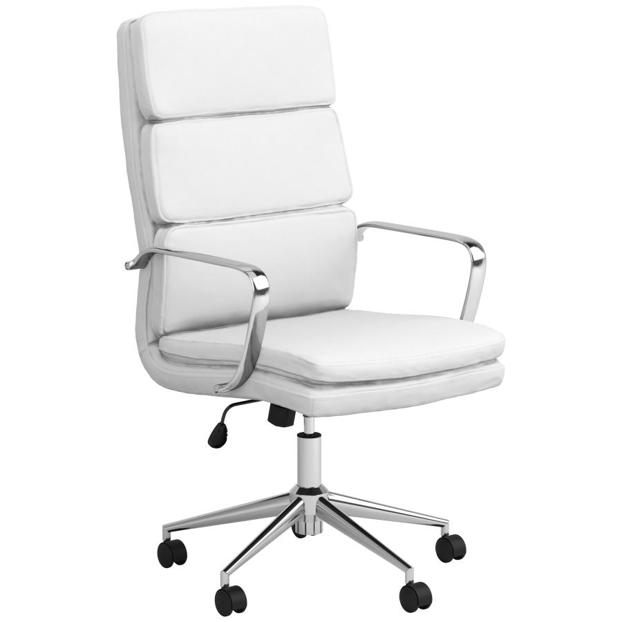 (image for) Ximena Upholstered Adjustable High Back Office Chair White