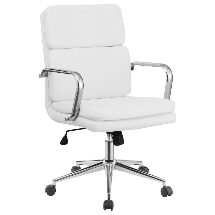 (image for) Ximena Upholstered Adjustable Mid Back Office Chair White