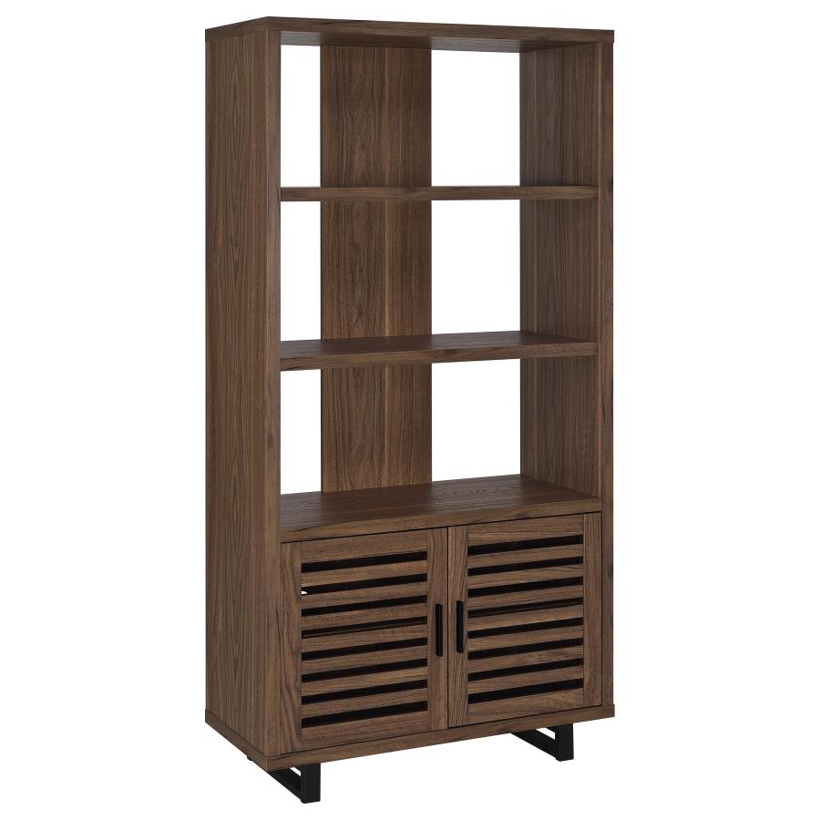 (image for) Maddox 71-inch 3-shelf Cabinet Bookcase Walnut