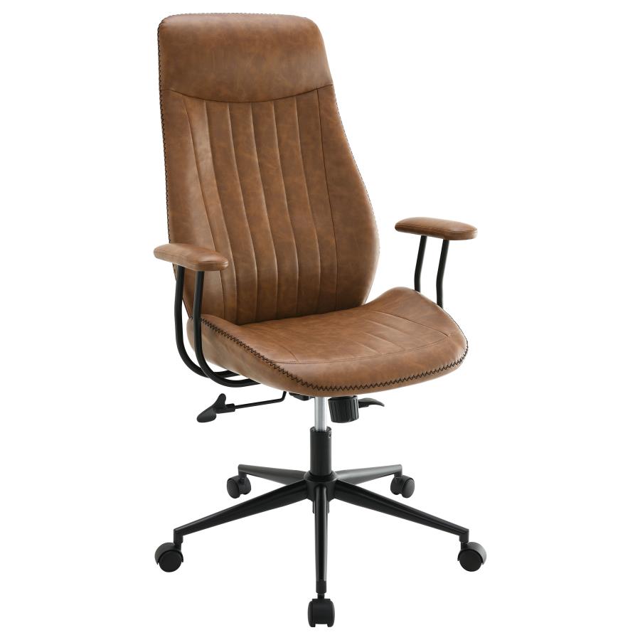 (image for) Ranger Upholstered Adjustable Home Office Desk Chair Brown