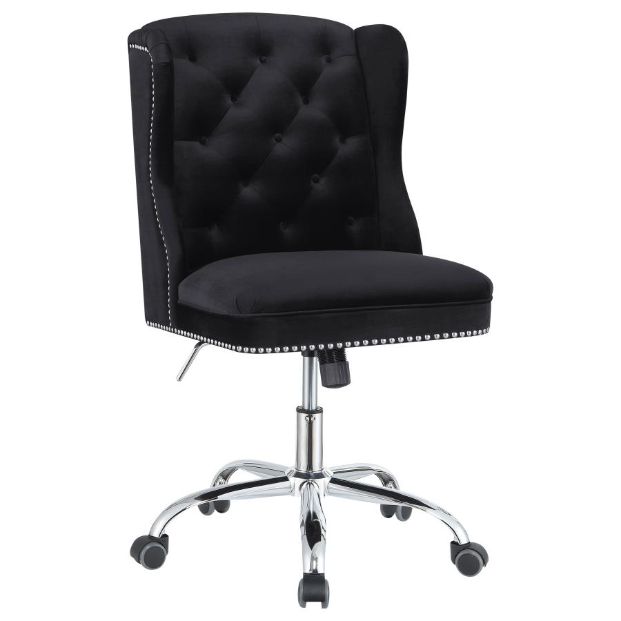 (image for) Julius Upholstered Tufted Office Chair Black and Chrome