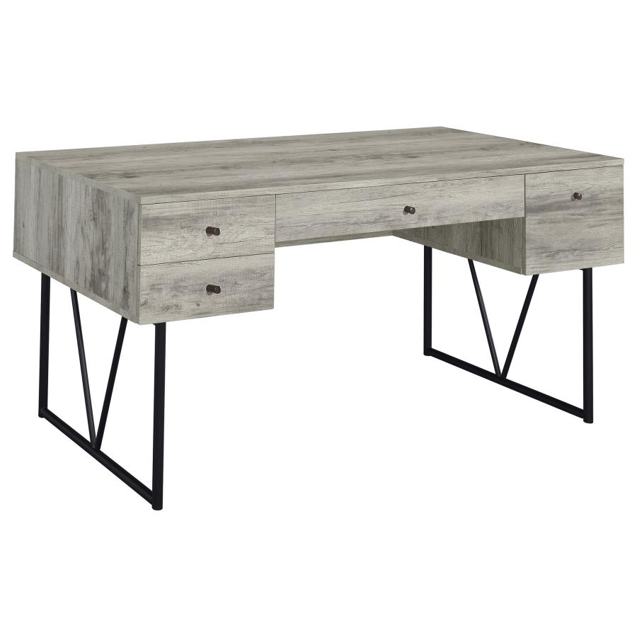 (image for) Analiese 63-inch 4-drawer Writing Desk Grey Driftwood