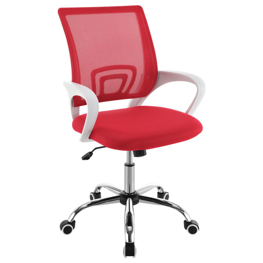 (image for) Felton Upholstered Adjustable Home Office Desk Chair Red