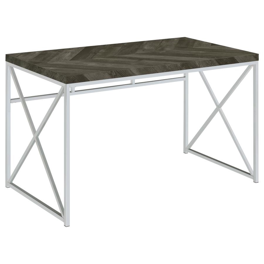 (image for) Grimma 47-inch Writing Office Desk Rustic Grey and Chrome