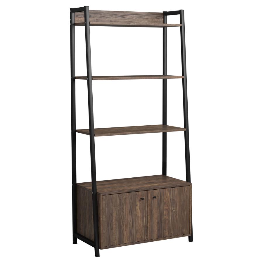 (image for) Jacksonville Bookcase with 2-door Cabinet Aged Walnut