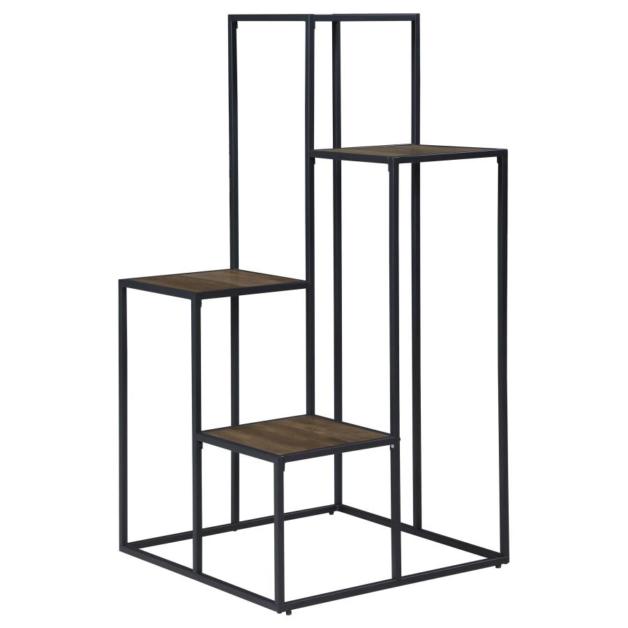 (image for) Rito 4-tier Multi-Display Shelf Rustic Brown and Black