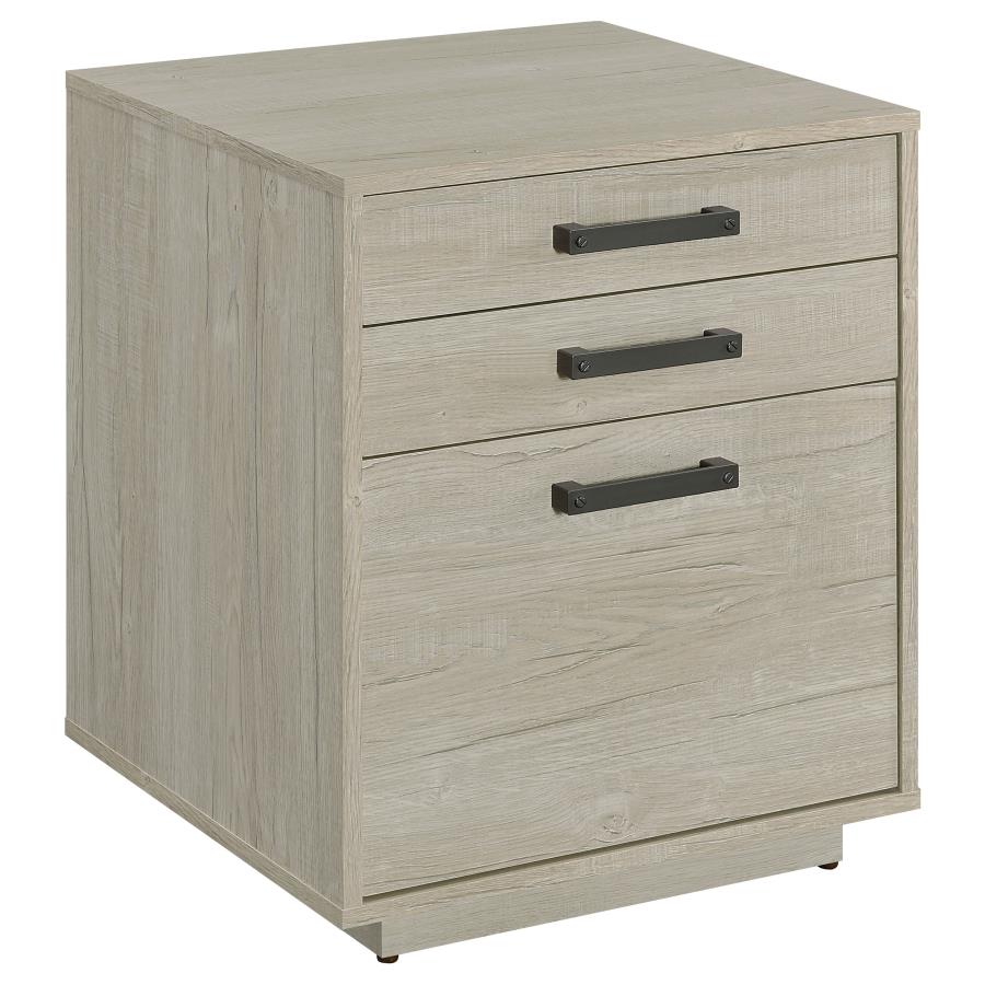 (image for) Loomis 3-drawer Home Office File Cabinet Whitewashed Grey