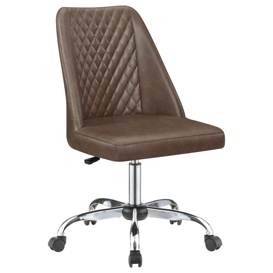 (image for) Althea Upholstered Adjustable Home Office Desk Chair Brown