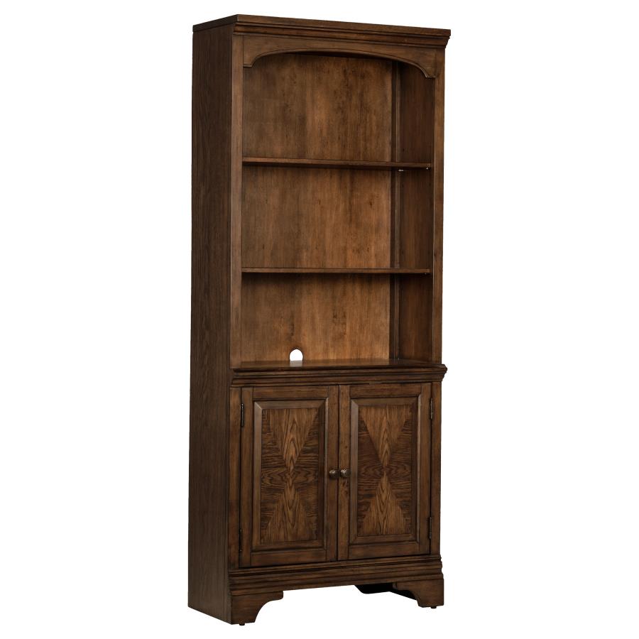 (image for) Hartshill 78-inch 3-shelf Cabinet Bookcase Burnished Oak