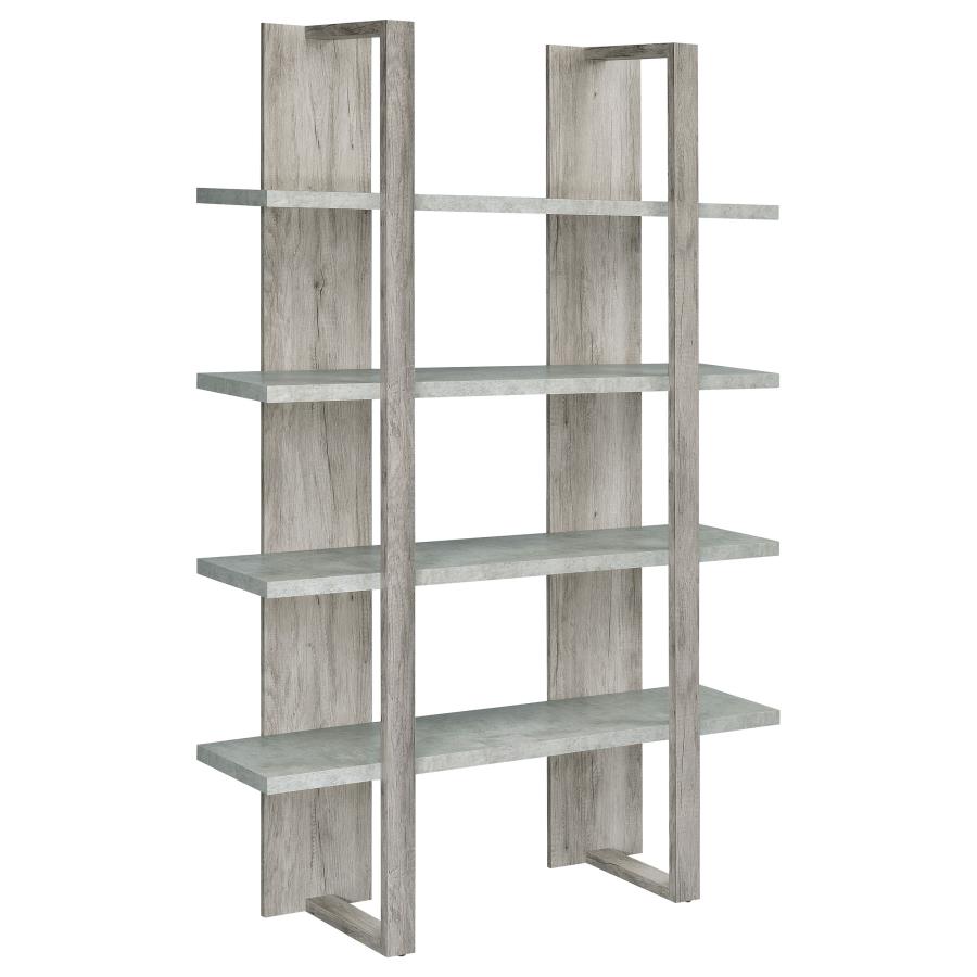 (image for) Danbrook 71-inch 4-shelf Bookshelf Grey Driftwood and Cement