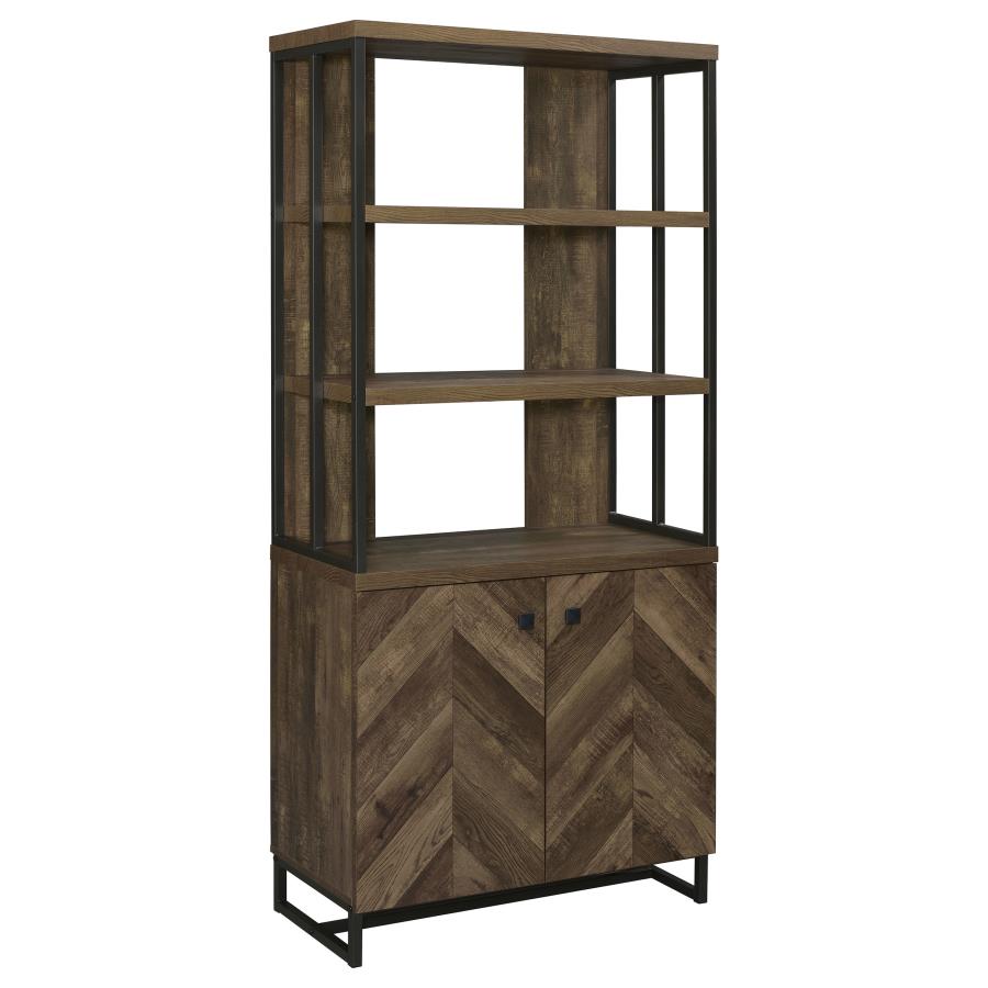 (image for) Millbrook 71-inch 2-door Storage Bookshelf Rustic Oak