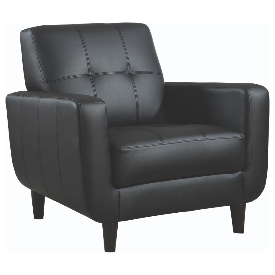 (image for) Aaron Upholstered Track Arm Tufted Accent Chair Black