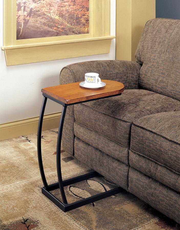 (image for) Metal Base Accent Table Brown and Black