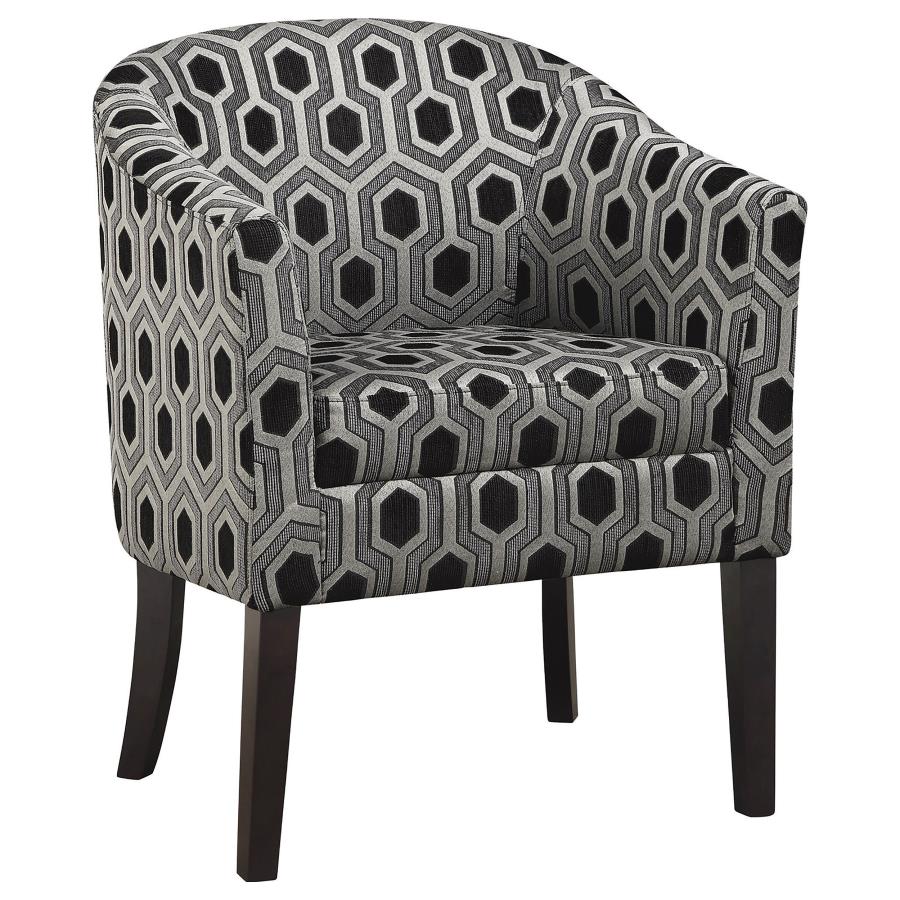 (image for) Jansen Upholstered Accent Club Chair Grey and Black