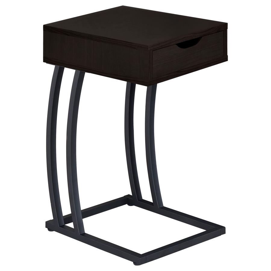 (image for) Troy 1-drawer C-Shaped Side Table Power Outlet Cappuccino