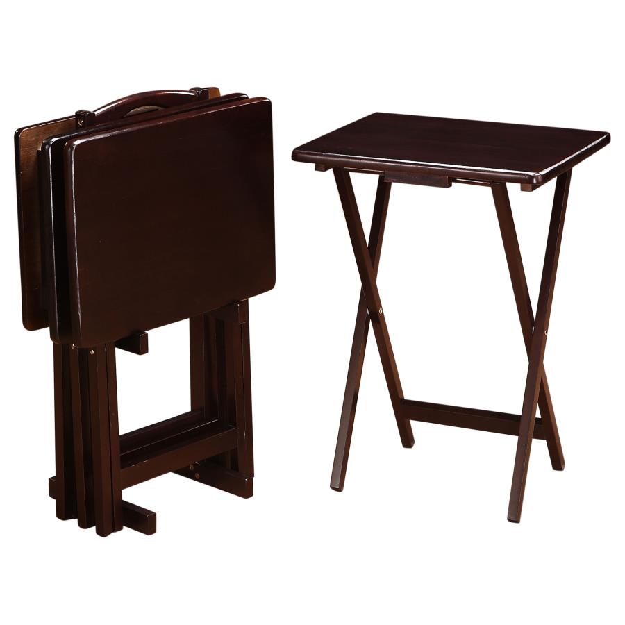 (image for) Donna 4-piece TV Tray Table Set with Stand Cappuccino