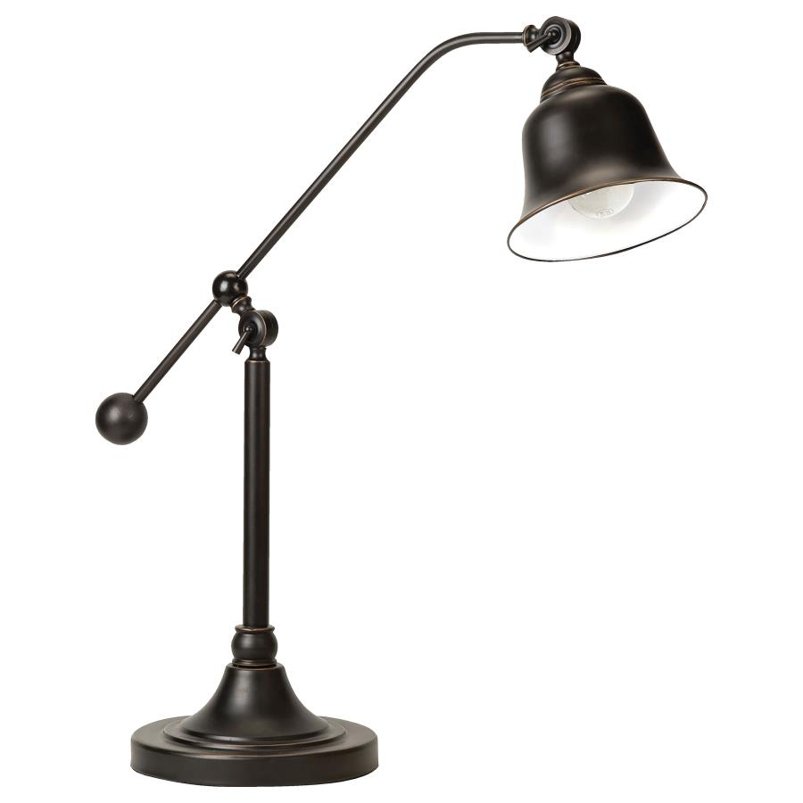 (image for) Eduardo 25-inch Bell Down Bridge Table Lamp Dark Bronze