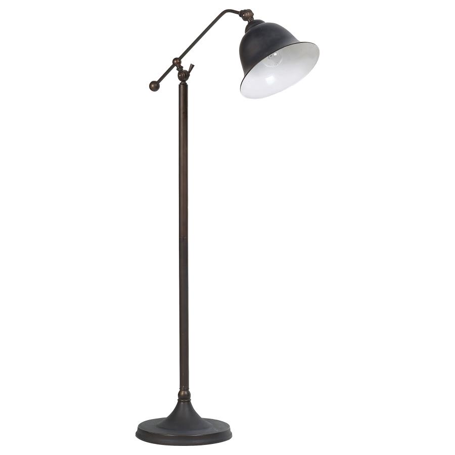 (image for) Eduardo 54-inch Bell Down Bridge Floor Lamp Dark Bronze