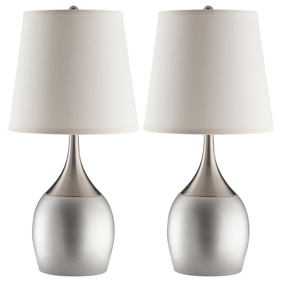 (image for) Tenya 24-inch Empire Shade Urn Table Lamp Silver (Set of 2)