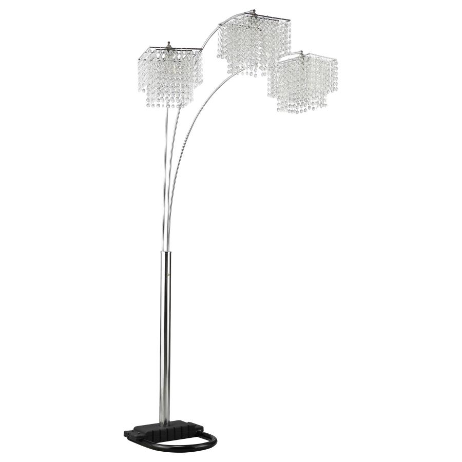 (image for) Miriam 90-inch Hanging Crystal Arc Floor Lamp Chrome