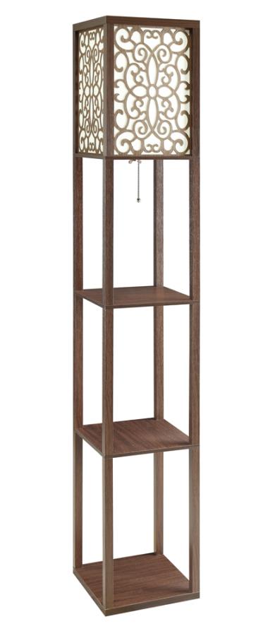 (image for) Macchino Square Floor Lamp with 3 Shelves Cappuccino