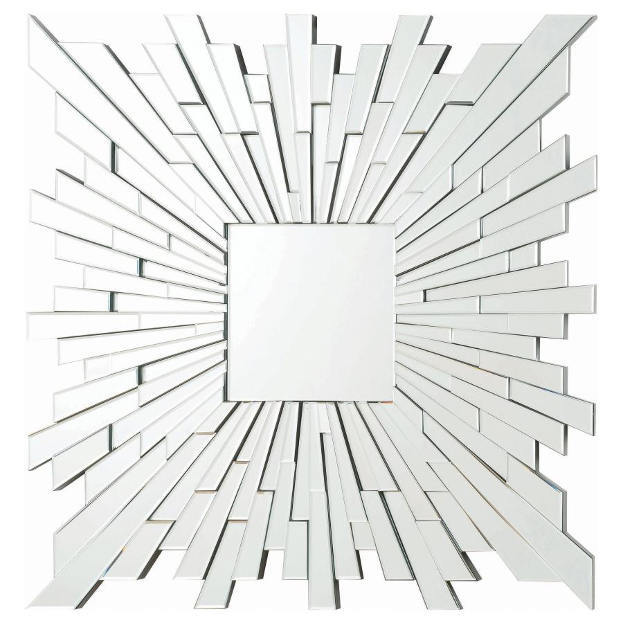 (image for) Brantley 40 x 40 Inch Square Sunburst Wall Mirror Silver