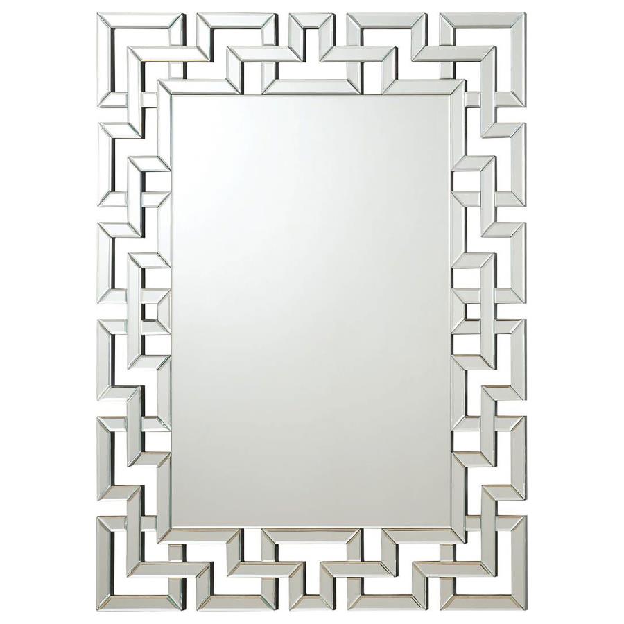 (image for) Forman 38 x 48 Inch Greek Motif Frameless Wall Mirror Silver