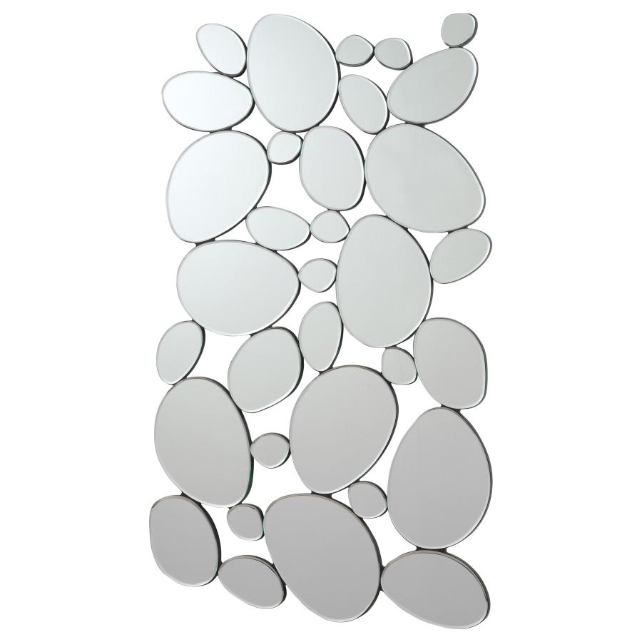 (image for) Topher 29 x 51 Inch Pebble Themed Wall Mirror Silver