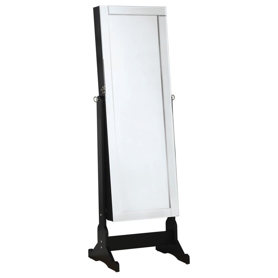 (image for) Cortez Cheval Mirror with Jewelry Storage Black