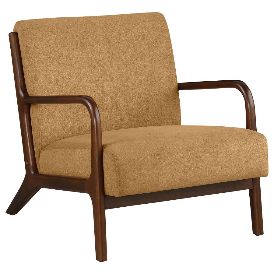 (image for) Foster Upholstered Wood Frame Accent Chair Honey