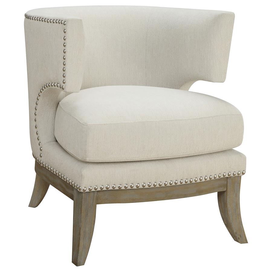 (image for) Jordan Upholstered Barrel Back Accent Chair White