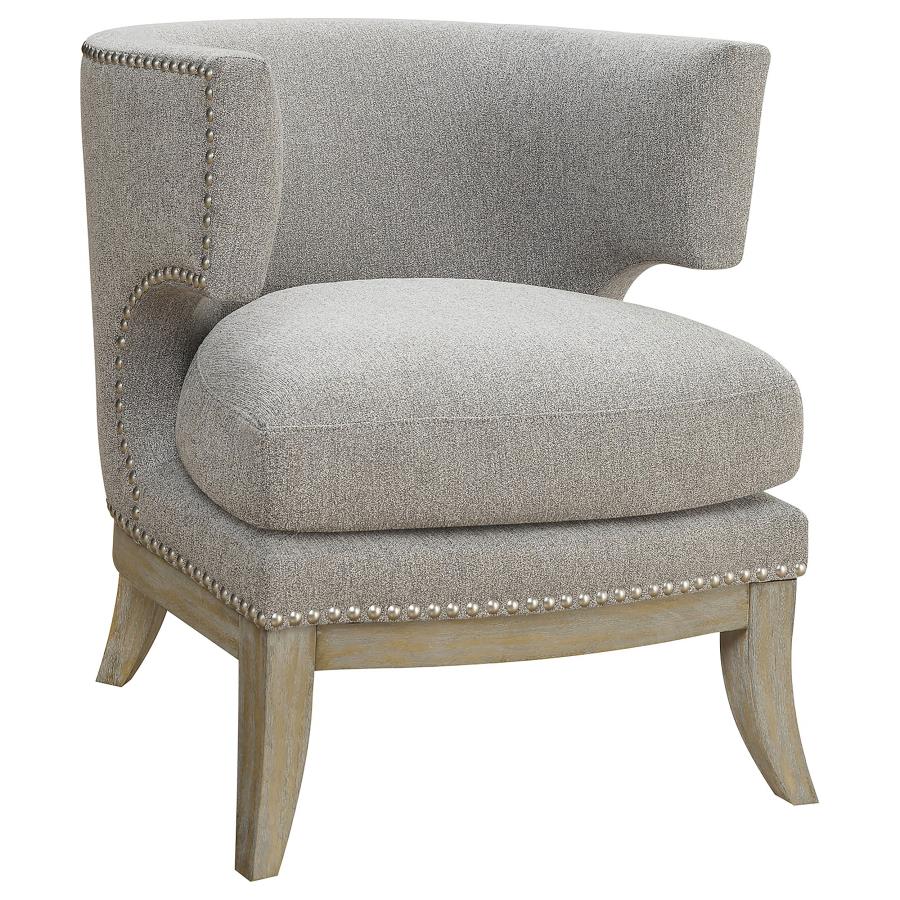 (image for) Jordan Upholstered Barrel Back Accent Chair Grey