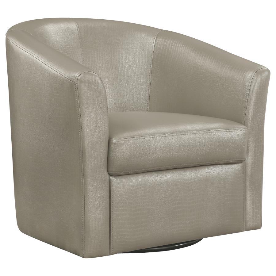 (image for) Turner Upholstered Barrel Back Swivel Chair Champagne