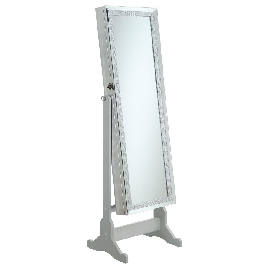 (image for) Elle Cheval Mirror with Jewelry Storage Silver