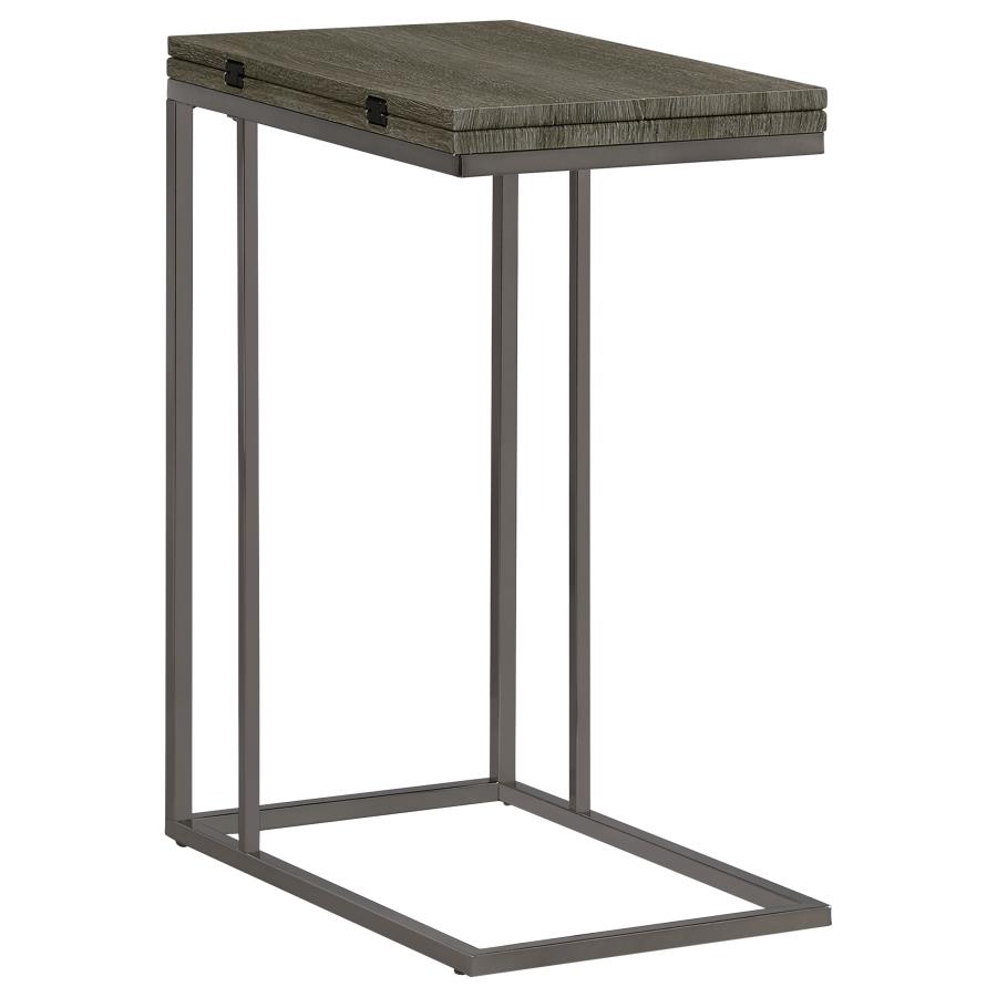 (image for) Pedro Expandable C-Shaped Sofa Side Table Weathered Grey