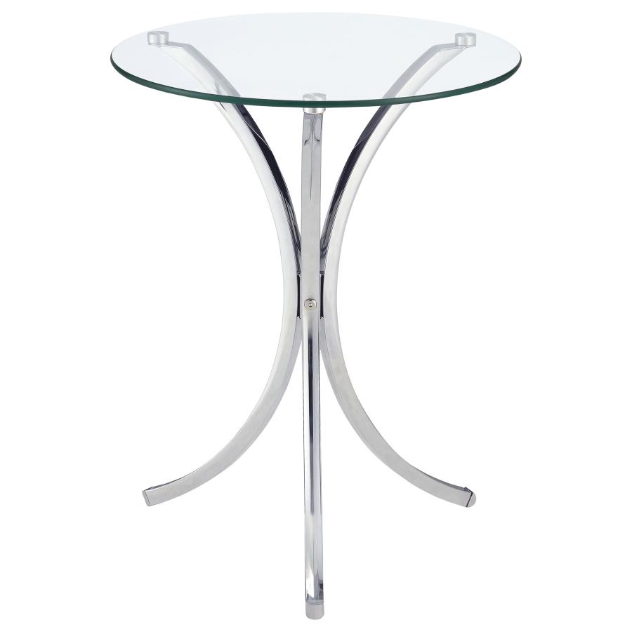 (image for) Eloise Round Glass Top Accent Side Table Chrome