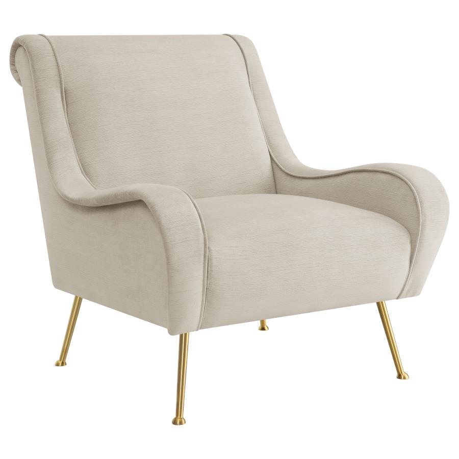 (image for) Ricci Upholstered Saddle Arm Accent Chair Stone