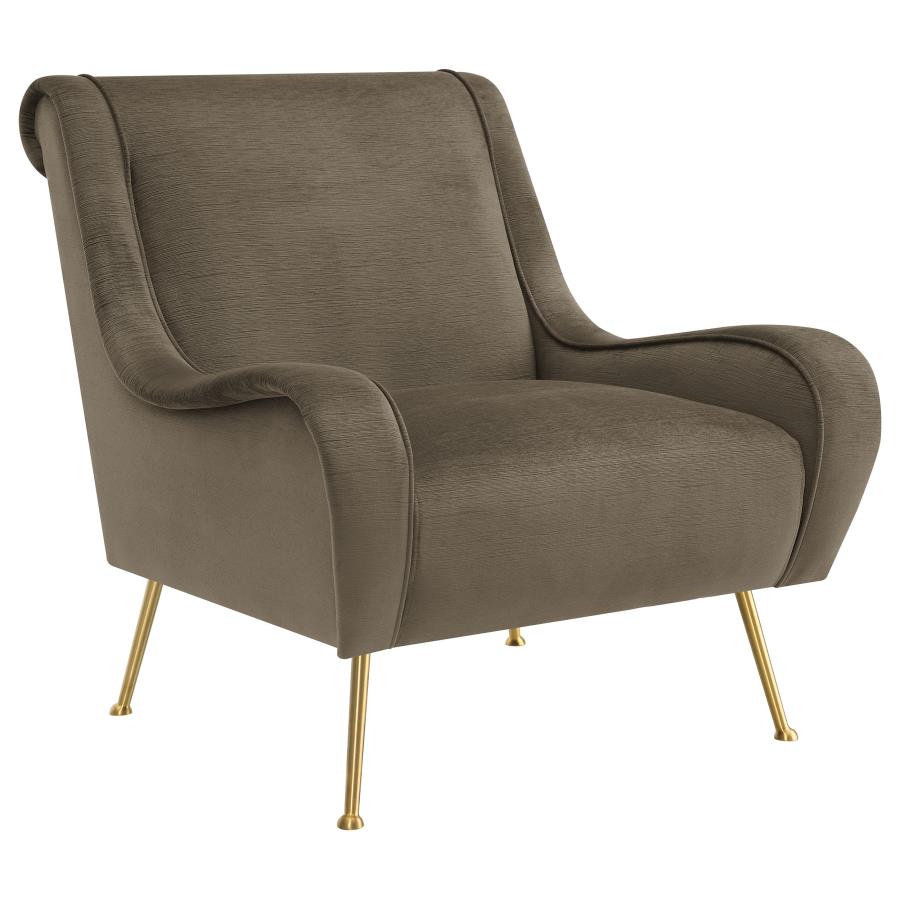 (image for) Ricci Upholstered Saddle Arm Accent Chair Truffle