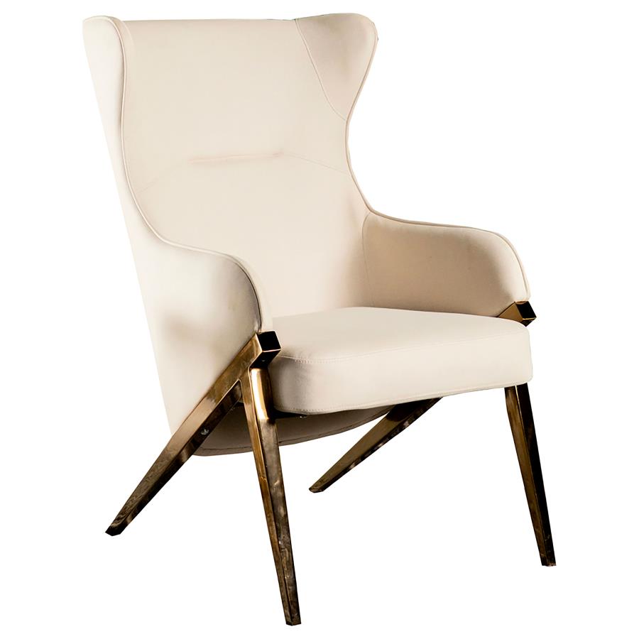 (image for) Walker Upholstered high Wingback Accent Chair Cream