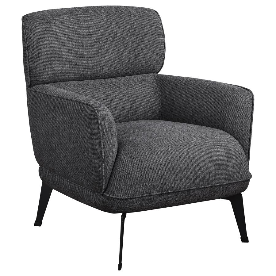 (image for) Andrea Upholstered Crecent Arm Accent Chair Grey