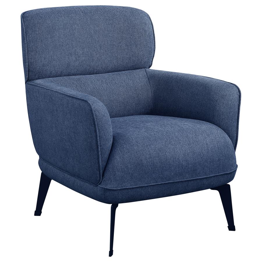 (image for) Andrea Upholstered Crecent Arm Accent Chair Blue