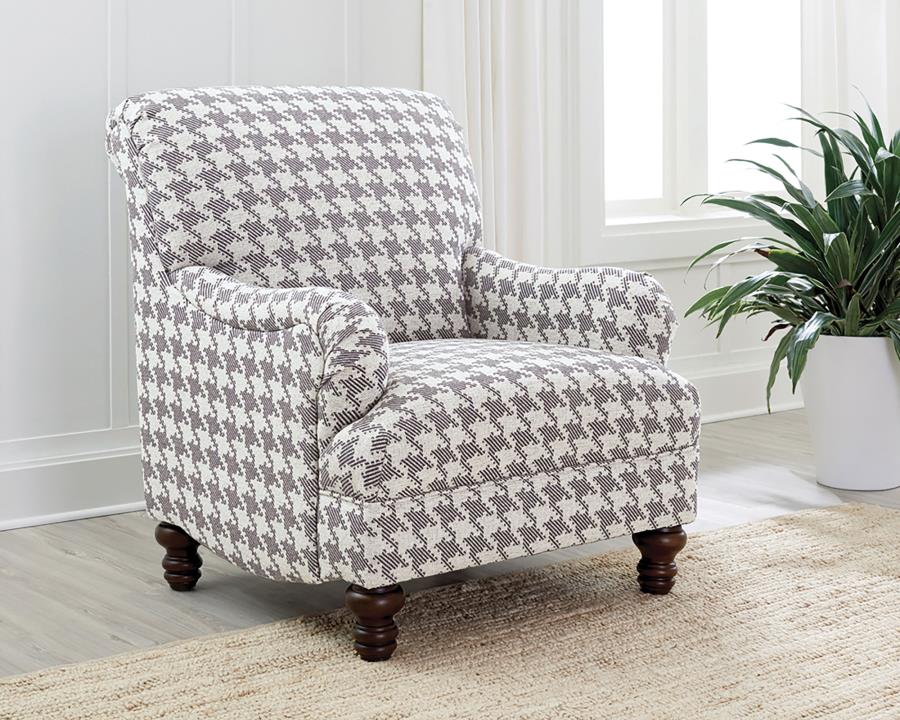 (image for) Glenn Upholstered English Arm Accent Chair Grey