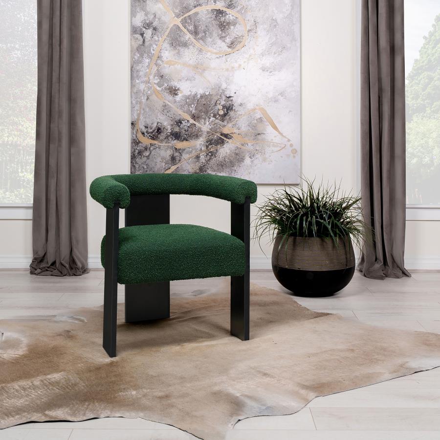 (image for) Ramona Boucle Upholstered Accent Side Chair Green