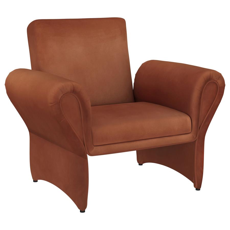 (image for) Liana Upholstered Roll Arm Accent Armchair Rust Orange