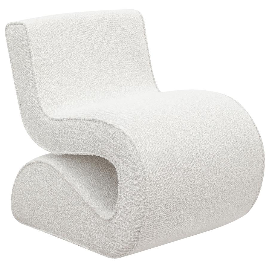 (image for) Ronea Boucle Upholstered Armless Curved Chair Cream