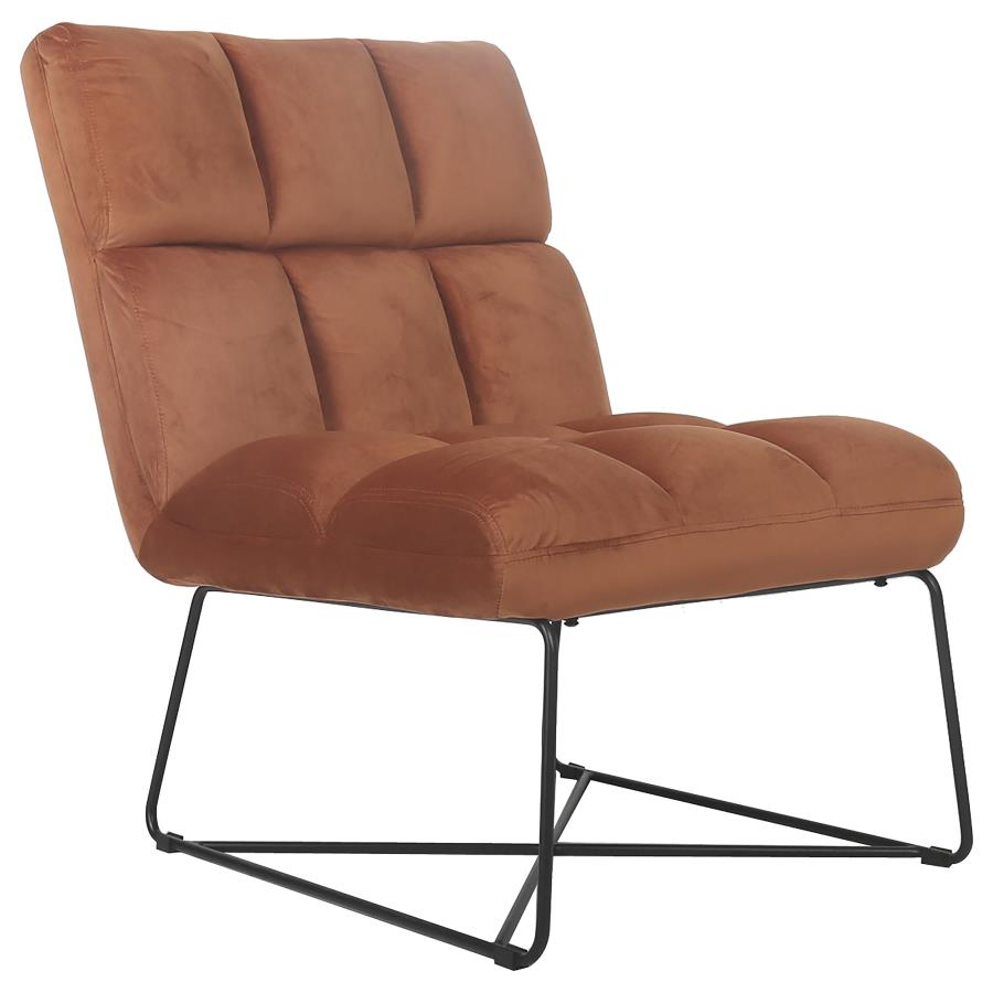 (image for) Lux Armless Upholstered Accent Chair Burnt Orange