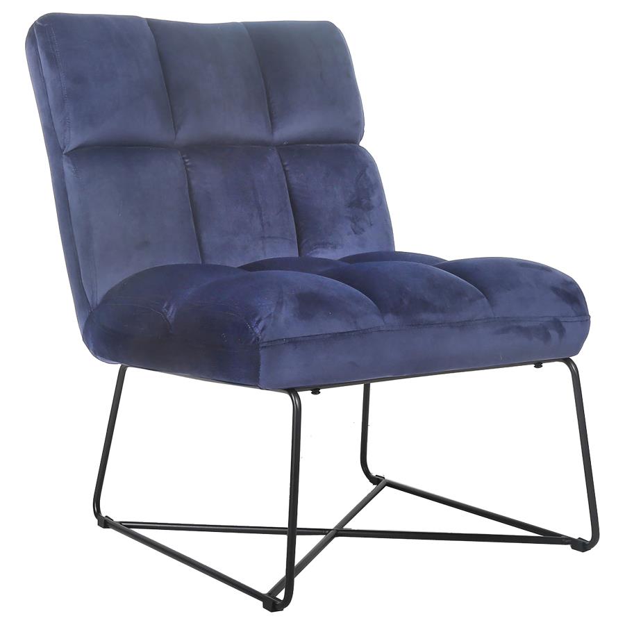 (image for) Lux Armless Upholstered Accent Chair Midnight Blue