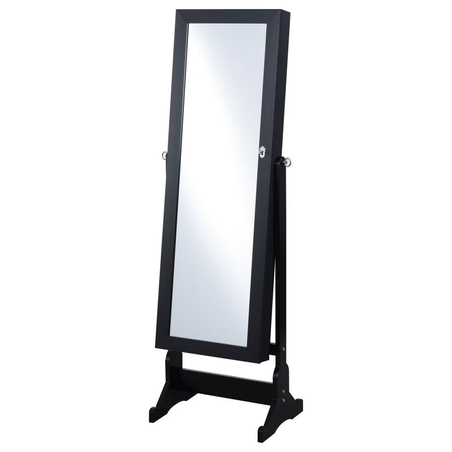 (image for) Tutuola Cheval Mirror with Jewelry Storage Black