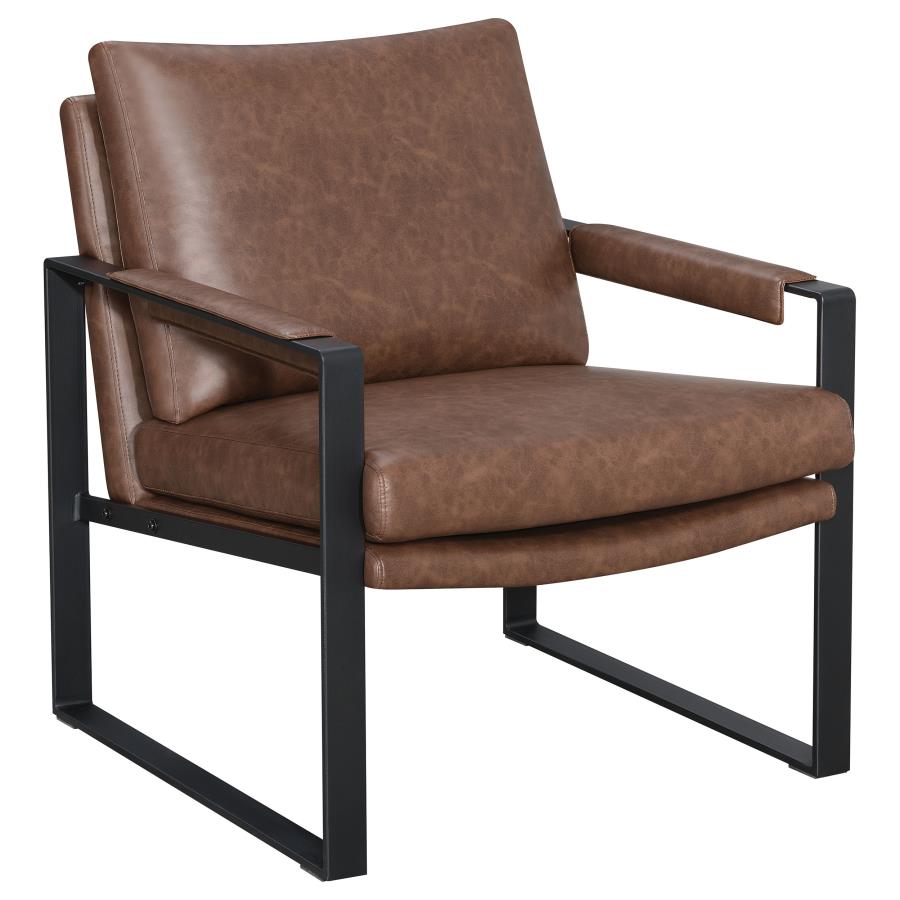 (image for) Rosalind Upholstered Track Arm Accent Chair Brown