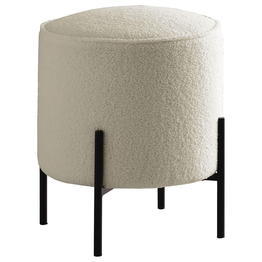 (image for) Basye Round Upholstered Ottoman Ivory